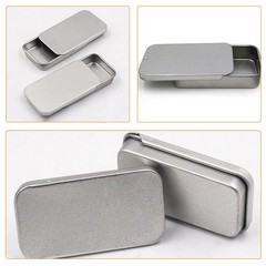 18 Pcs Small Tinplate Boxes with Lid Empty Rectangular Metal Candy Containers