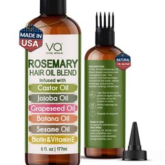 Blend Of Pure Rosemary Oil For Hair Growth With Castor, 6 Fl Oz (Pack of 1)