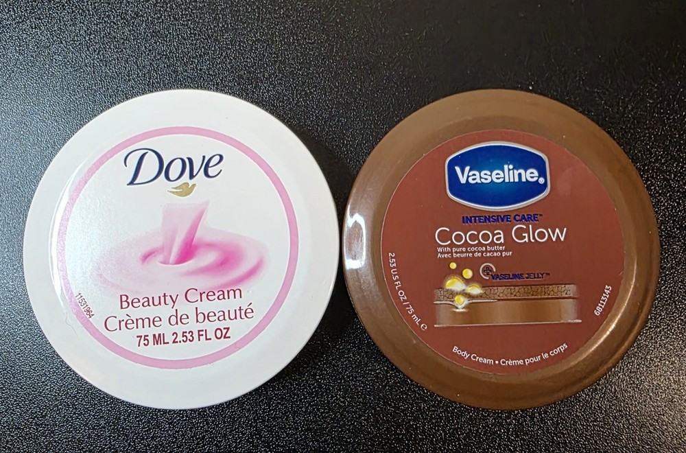 Dove Beauty Cream (75ml) & Vaseline Cocoa Glow (75ml) Body Cream Moisturizers