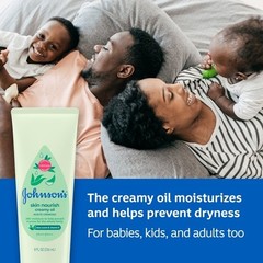 Johnson&rsquo;s Skin Nourish Creamy Oil + Aloe Scent & Vitamin E, 8 fl. oz