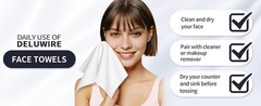 Disposable Face Towels XL 10&Prime;×12&Prime;, 50 Count Ultra Soft Thick Biodegradable