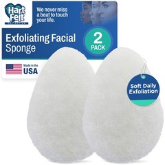 HartFelt 2ct Tear Drop Face Scrubbers Reusable Exfoliating Facial Sponge Pads