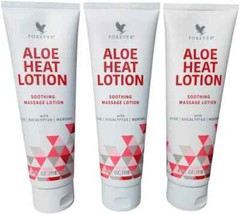 3 Pack Forever Living Aloe HEAT LOTION (3x4oz) Soothing Massage Lotion FREE SHIP