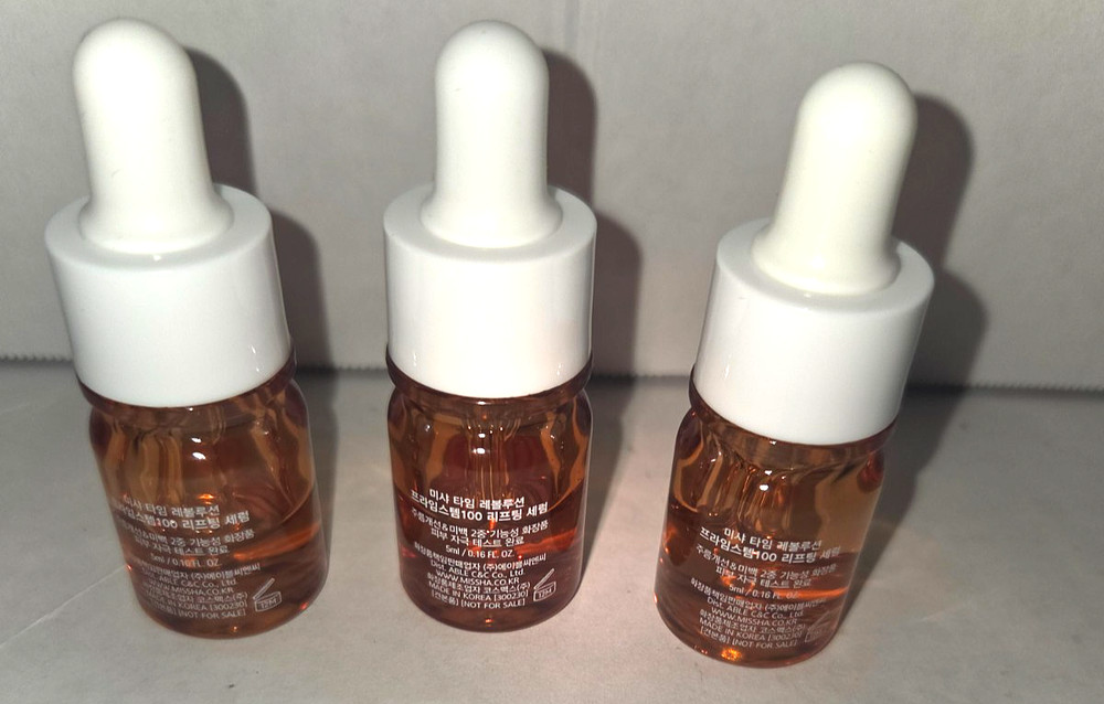 Lot of 3 New Missha Korea Time Revolution Primestem 100 Lifting Serum .16 Travel