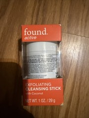 Found Active Exfoliating Cleansing Stick Face Natural Coconut 1 Oz