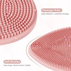 Silicone Face Scrubber 2 Pack, Manual Facial Cleansing Brush for Black & Pink