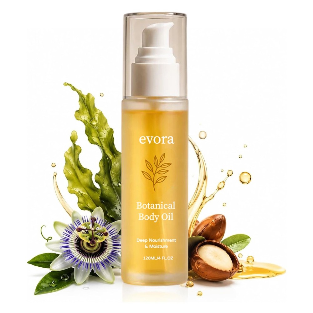 Evora Botanical Body Oil 120ml Lightweight Moisturizing Oil for Dry Skin-US