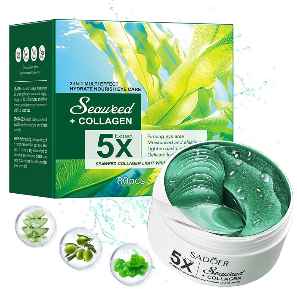 Seaweed Brightening Under Eye Patches (80 Pieces) with 80 Count (Pack of 1)