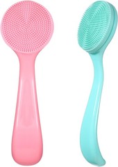 2 Pcs Silicone Manual Facial Cleansing Brush Soft Face Scrubber Exfoliating Brus