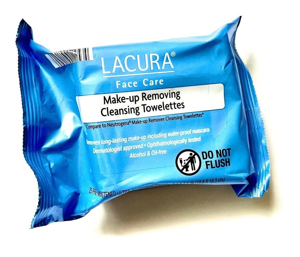 LACURA Face Care Make-Up Removing Cleansing Towelettes 25 Count (Pack of 1)