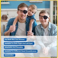 2-Piece Reusable 3D Adjustable Eye Patch Set for Adults – Comfort in Black