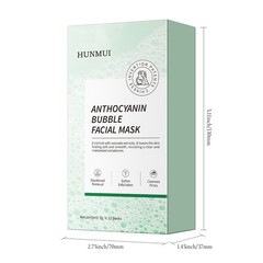 HUNMUI Anthocyanin Bubble Mask 5gx12 Pcs