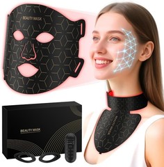 Red Light Therapy Mask 7-Color LED Face and Neck Light Therapy with 850nm NIR