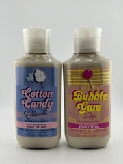 Bath & Body Works Bubble Gum Pop & Cotton Candy Clouds Lotion Set 8oz Each New