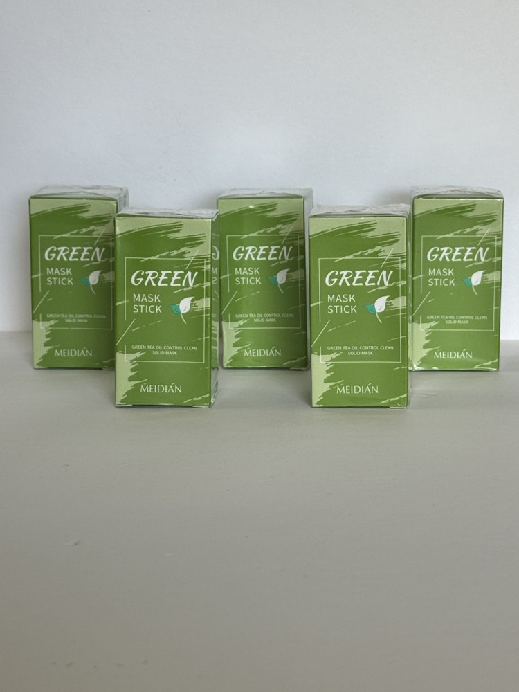 Lot of 5 MEIDIAN Green Tea Mask Sticks Oil Control Deep Cleansing NEW Exp 2029