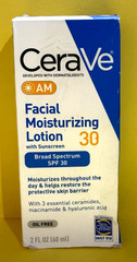 CeraVe AM Facial Moisturizing Lotion SPF 30 Sunscreen 3 oz Dmg box EXP:07/28