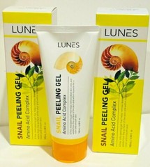 LUNES SNAIL PEELING GEL AMINO ACID COMPLEX REMOVE DEAD SKIN 6.08 FL OZ 2 PIECES