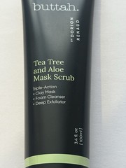 buttah. Tea Tree & Aloe 3-in-1 Mask Scrub Clay Cleanser Exfoliator 3.4 oz