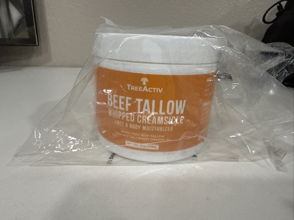 TreeActiv Beef Tallow Face Cream Body Moisturizer, All Natural Grass Fed 4 fl oz