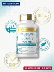Carlyle Hyaluronic Acid Complex 900 mg | with Collagen and MSM | 90 Capsules | N