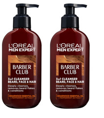 2x Loreal Men Expert Barber Club Beard Face & Hair Wash 200ml