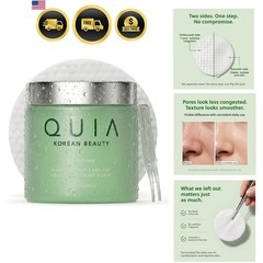 QUIA Toner Pads for Sensitive Skin – Dual-Sided Exfoliating and Hydrating Pad…