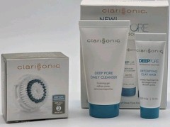 Clarisonic Deep Pore Brush Head Daily Cleanser Detoxifying Clay Mask Travel 1 oz