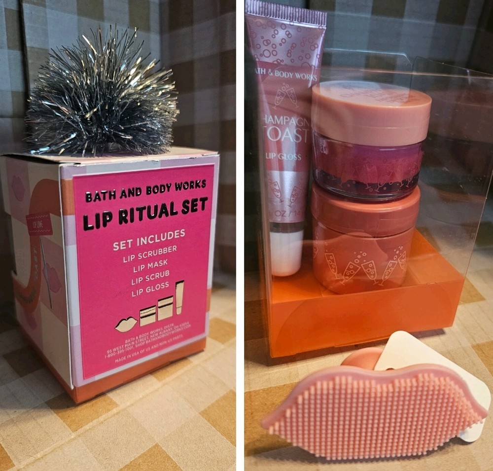 4pc Bath & Body Works CHAMPAGNE TOAST Lip Ritual Gift Set (NEW in Box)
