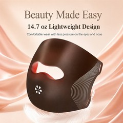 LED Light Facial Therapy Mask 3D Silicone Face Skin Beauty Device, 8 Color + NIR