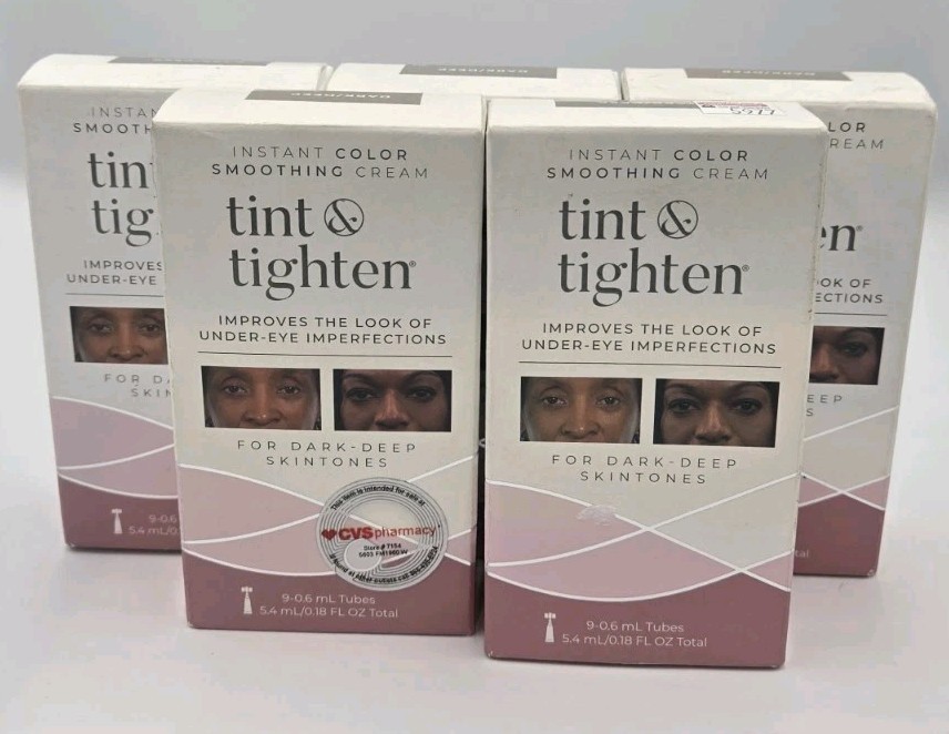 Lot of 5 Tint & Tighten Under – Eye Imperfections For Dark Deep 5.4 mL 45 Tubes