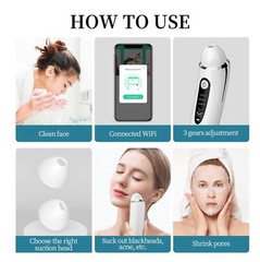 500X WIFI Visual Blackhead Remover Facial Acne Pore Vacuum Suction Cleaner APP