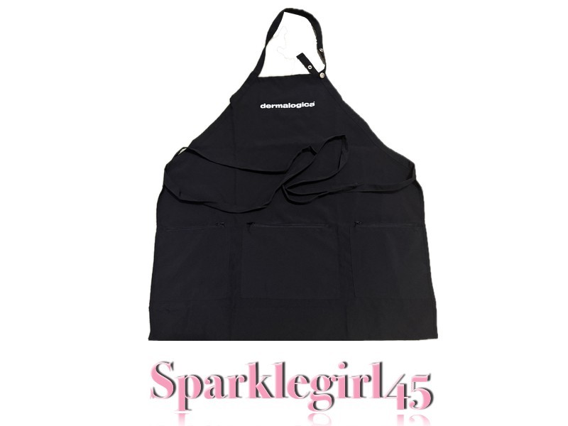 Dermalogica Black Apron. New In Bag! Adjustable Neck! 3 Zippered Pockets!
