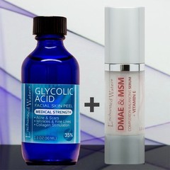 Glycolic Acid 35% Plus DMAE MSM Serum Cream Anti Aging Acne Scars Wrinkles