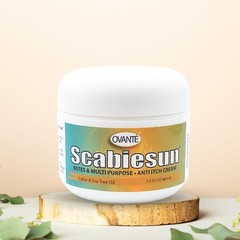 Fast-Absorbing Scabiesun Cream – 2 Oz Jar, Natural Itch Relief with Tea Tree Oil