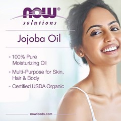 NOW Foods Solutions, Jojoba Oil, 100% Pure 1 Fl Oz (Pack of 1), Gold Yellow