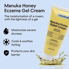 Manuka Honey Gel Cream for Eczema 1 Ounce Fragrance Free Lightweight Moisturizer