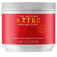 Original Aztec Healing Clay – Pure Bentonite Powder – Natural Face Mask – 16 oz