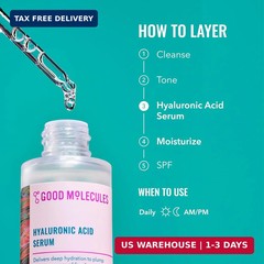 Good Molecules Hyaluronic Acid Serum – 1% Hyaluronic Acid Non-greasy Ultra Hydra