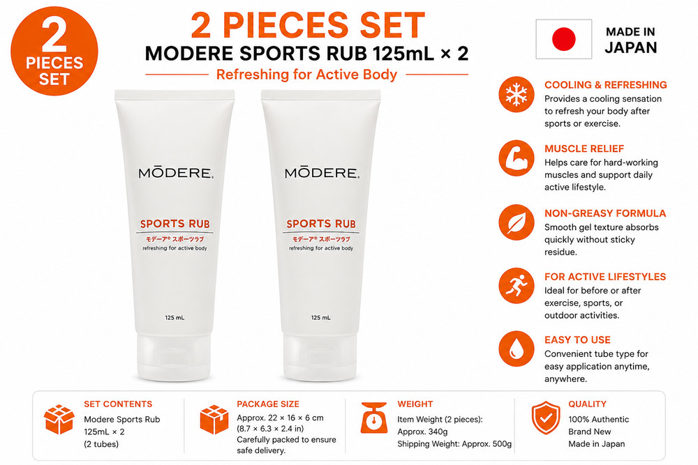 Modere Sports Rub 125mL x2 Muscle Relief Cooling Gel Made in Japan