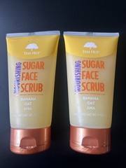 Tree Hut BRIGHTENING SUGAR FACE SCRUB BANANA OAT AHA, 7.4oz SEALED (2)