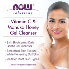 NOW Solutions, Vitamin C and Manuka Honey Gel Cleanser, Healthy-Looking Skin 8oz