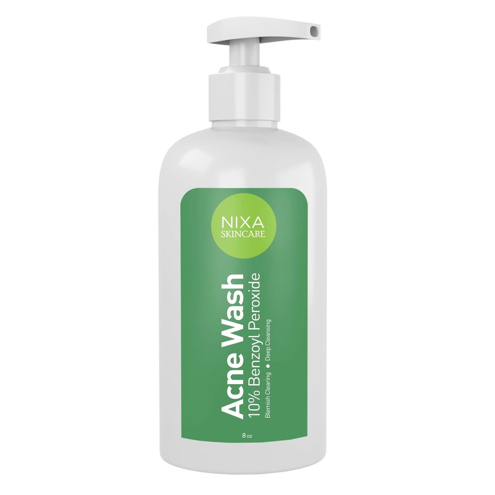NIXA Skincare 10% Benzoyl Peroxide Wash – Acne Treatment, 8 Ounce (Pack of 1)
