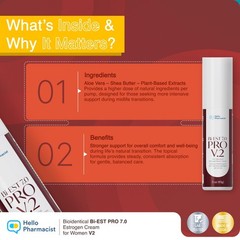 HelloPharmacist BiEst 7.0 PRO V2 Bioidentical Estrogen Cream for Women – 90…