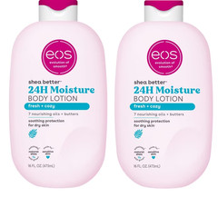 eos Shea Better Body Lotion- Fresh & Cozy, 24H Moisture for Dry Skin (Pack of 2)