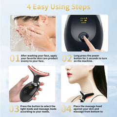 Facial Beauty Device, Multifunctional Facial Skin Care Tools with Vibration, Red