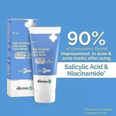 The Derma Co Sali-Cinamide Anti-Acne Face Wash with 2% Salicylic Acid 80ml