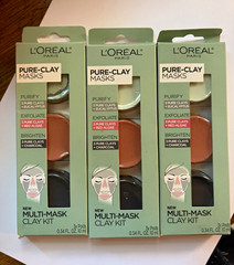L&rsquo;Oréal Paris Pure-Clay Masks Multi-Mask Kit Purify Exfoliate Brighten 3x