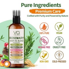 Blend Of Pure Rosemary Oil For Hair Growth With Castor, 6 Fl Oz (Pack of 1)