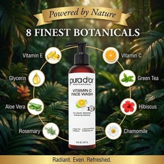 PURA D&rsquo;OR 8 Oz Vitamin C Face Wash – Antioxidant Rich 8 Fl (Pack of 1)