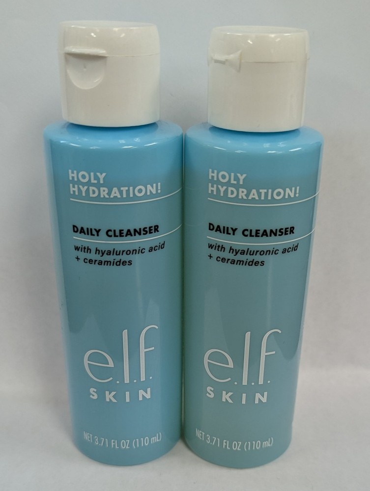 LOT OF 2 E.L.F. SKIN HOLY HYDRATION DAILY CLEANSER 3.71fl oz EACH NEW & SEALED